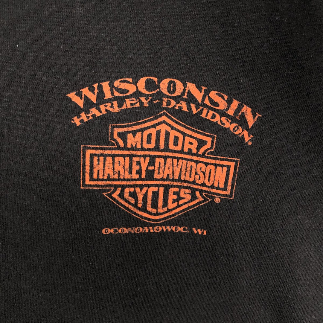 Harley-Davidson Eagle Pattern Motorcycle Bike T-shirt Men's XL unclear black type Vintage Second Hand