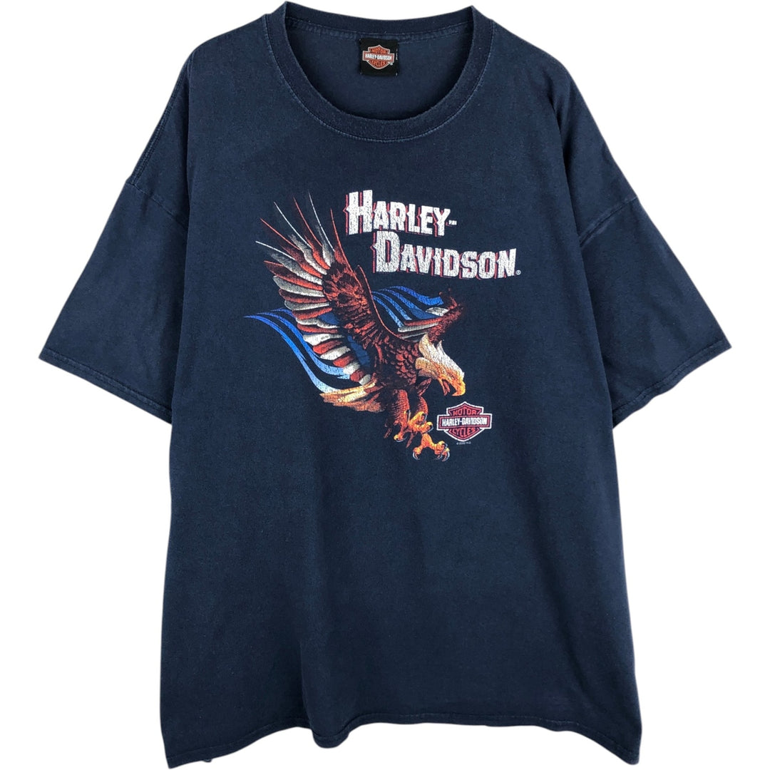 Harley-Davidson Eagle Pattern Motorcycle Bike T-shirt Men's XL unclear navy blue type Vintage Second Hand