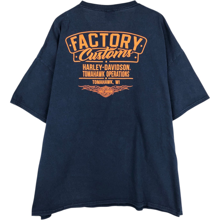 Harley-Davidson Eagle Pattern Motorcycle Bike T-shirt Men's XL unclear navy blue type Vintage Second Hand