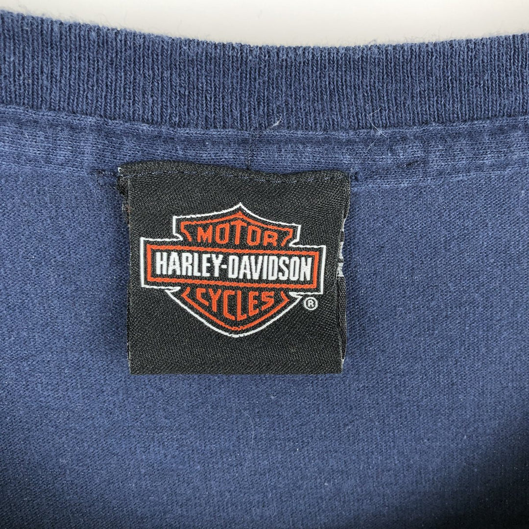 Harley-Davidson Eagle Pattern Motorcycle Bike T-shirt Men's XL unclear navy blue type Vintage Second Hand