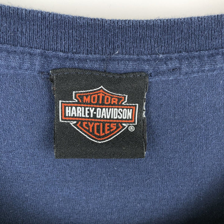 Harley-Davidson Eagle Pattern Motorcycle Bike T-shirt Men's XL unclear navy blue type Vintage Second Hand