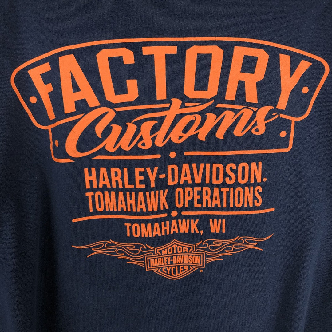 Harley-Davidson Eagle Pattern Motorcycle Bike T-shirt Men's XL unclear navy blue type Vintage Second Hand