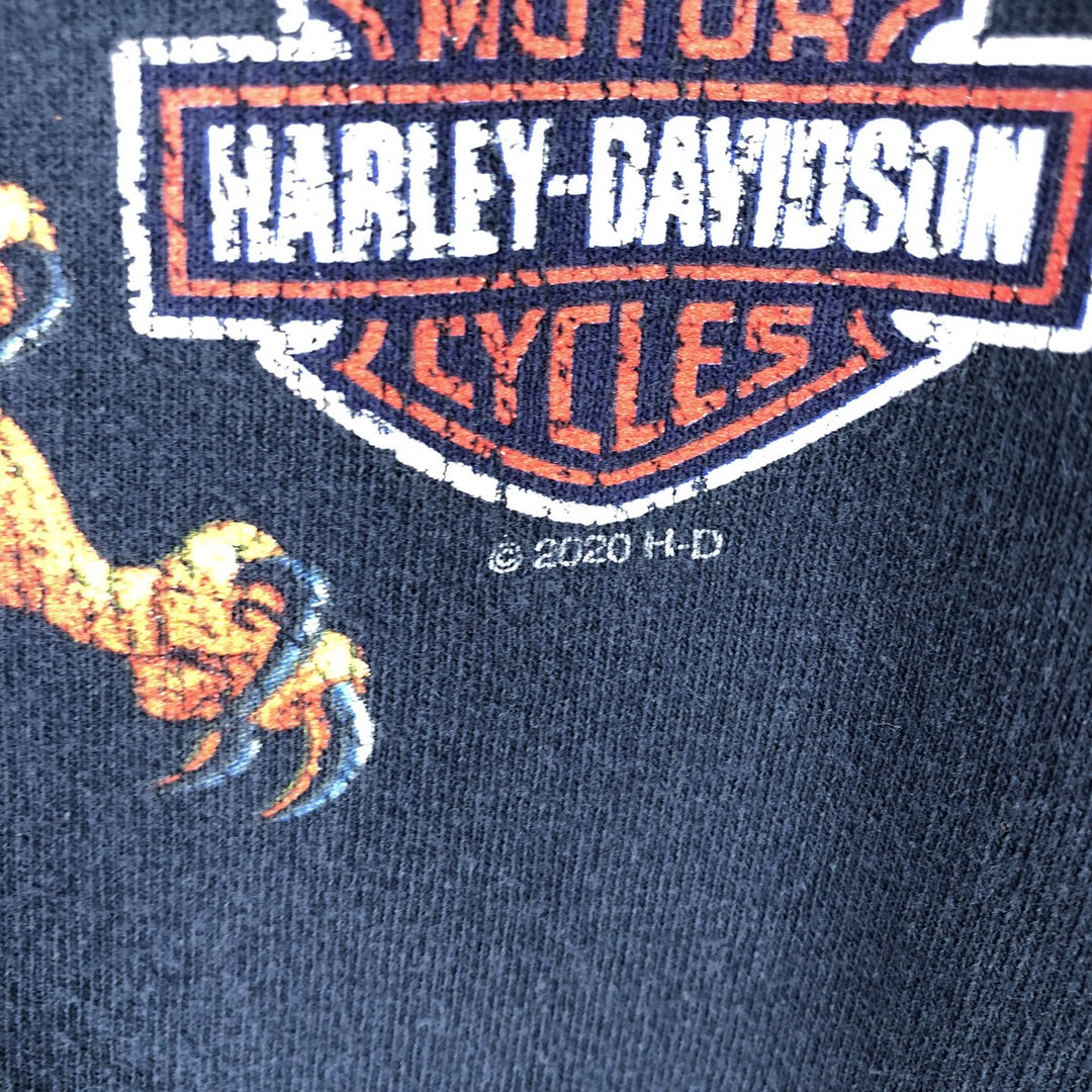 Harley-Davidson Eagle Pattern Motorcycle Bike T-shirt Men's XL unclear navy blue type Vintage Second Hand