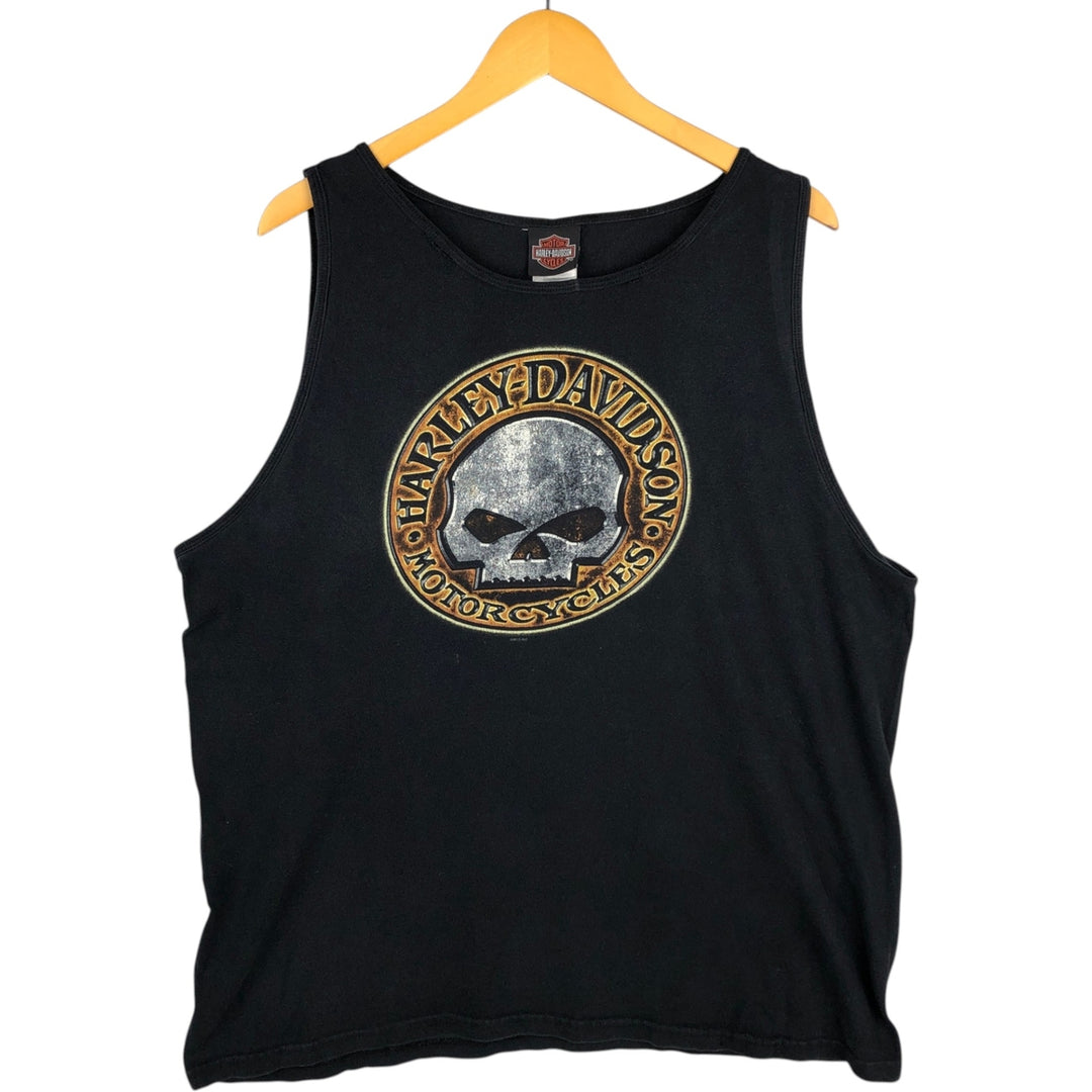 Harley-Davidson Skull Pattern Motorcycle Tank Top (Men's XL equivalent) cotton black type Vintage Second Hand