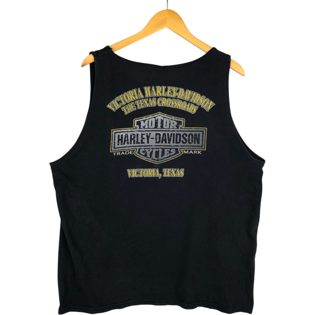 Harley-Davidson Skull Pattern Motorcycle Tank Top (Men's XL equivalent) cotton black type Vintage Second Hand