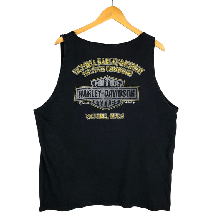 Harley-Davidson Skull Pattern Motorcycle Tank Top (Men's XL equivalent) cotton black type Vintage Second Hand