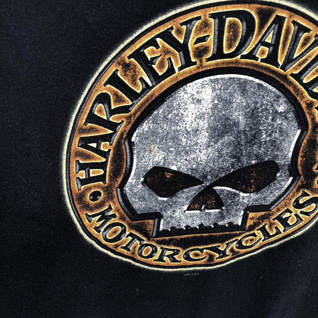 Harley-Davidson Skull Pattern Motorcycle Tank Top (Men's XL equivalent) cotton black type Vintage Second Hand