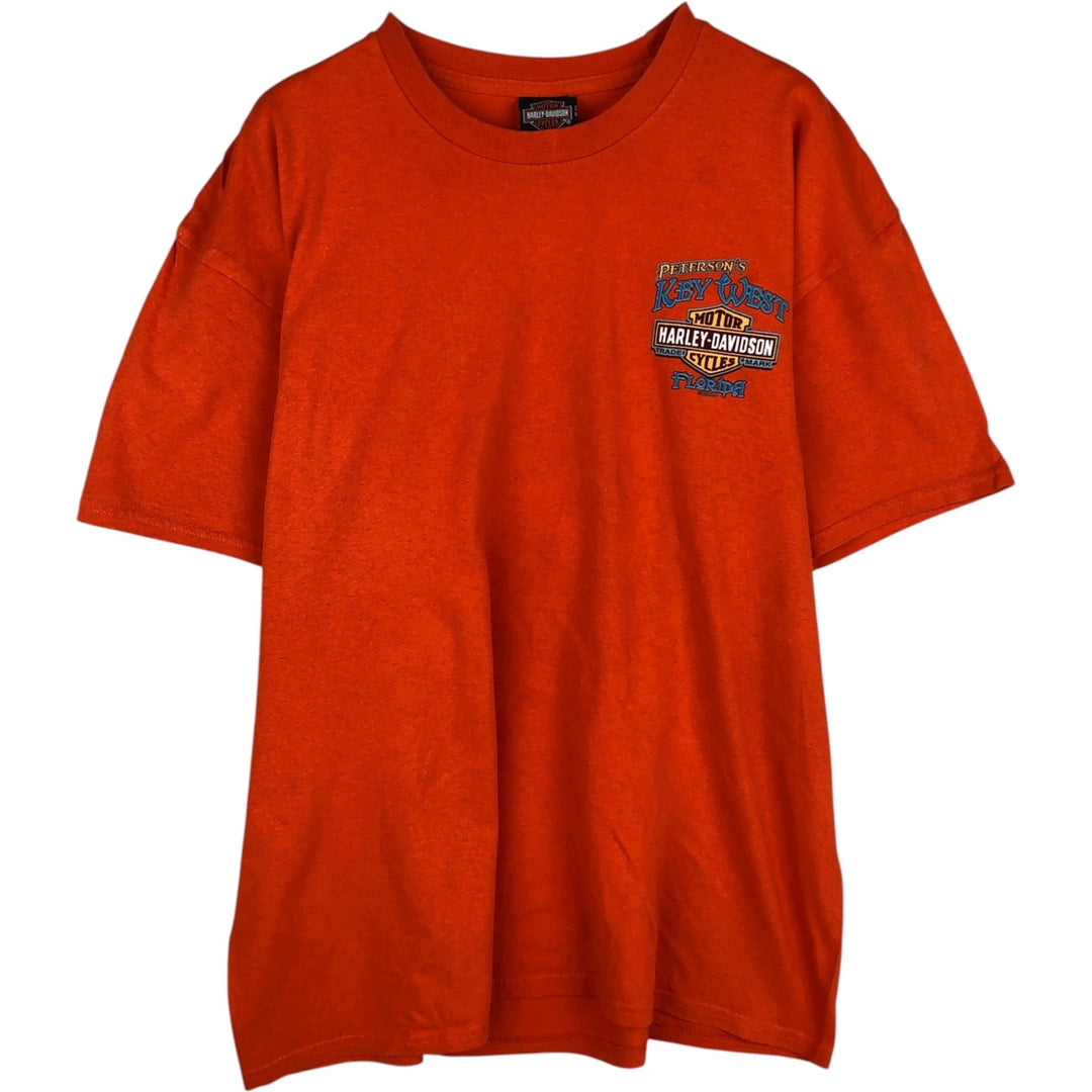 Harley-Davidson Skull Pattern Motorcycle Bike T-shirt Men's XL unclear orange type Vintage Second Hand