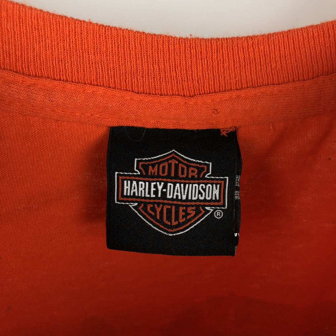 Harley-Davidson Skull Pattern Motorcycle Bike T-shirt Men's XL unclear orange type Vintage Second Hand