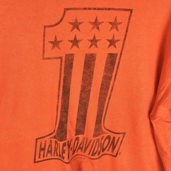 Harley-Davidson Motorcycle Bike T-shirt, Men's XL size unclear orange type Vintage Second Hand