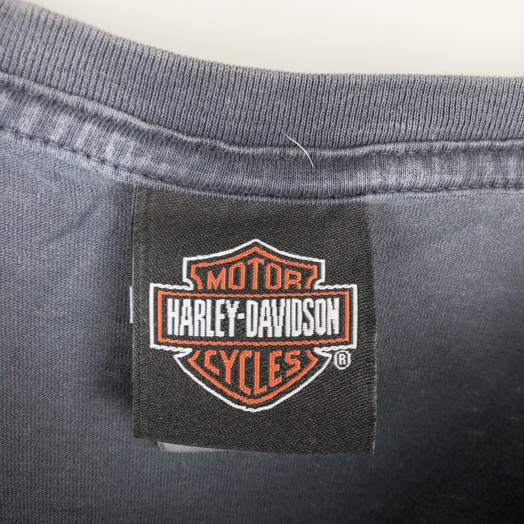 Harley-Davidson Skull Pattern with Wings, Motorcycle T-Shirt, Men's, Size XL cotton Charcoal Vintage Second Hand