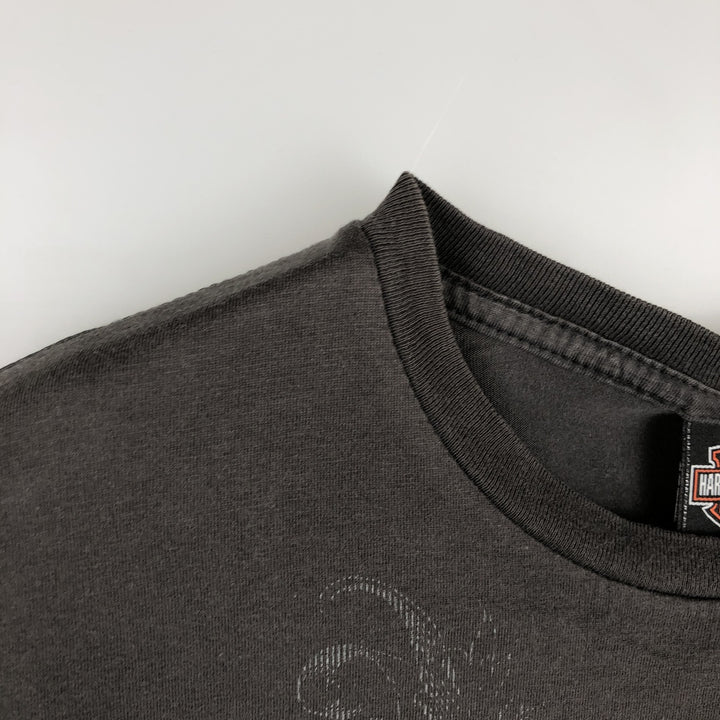 Harley-Davidson Eagle Pattern Motorcycle Bike T-shirt Men's L size cotton chocolate Vintage Second Hand