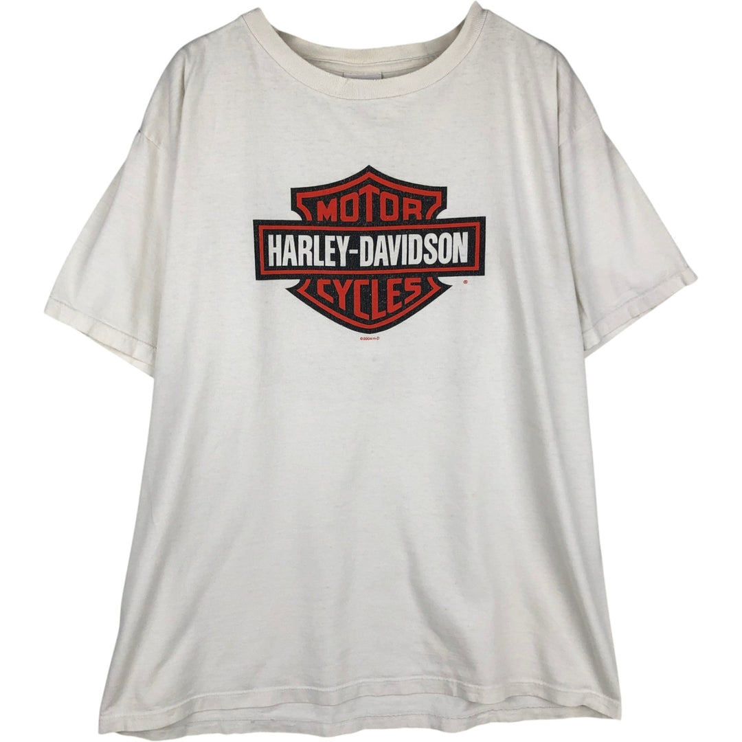 00'S Harley-Davidson Motorcycle Bike T-shirt Men's XL size unclear white type Vintage Second Hand