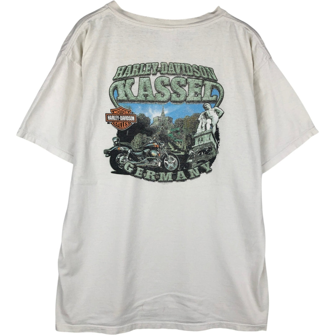 00'S Harley-Davidson Motorcycle Bike T-shirt Men's XL size unclear white type Vintage Second Hand