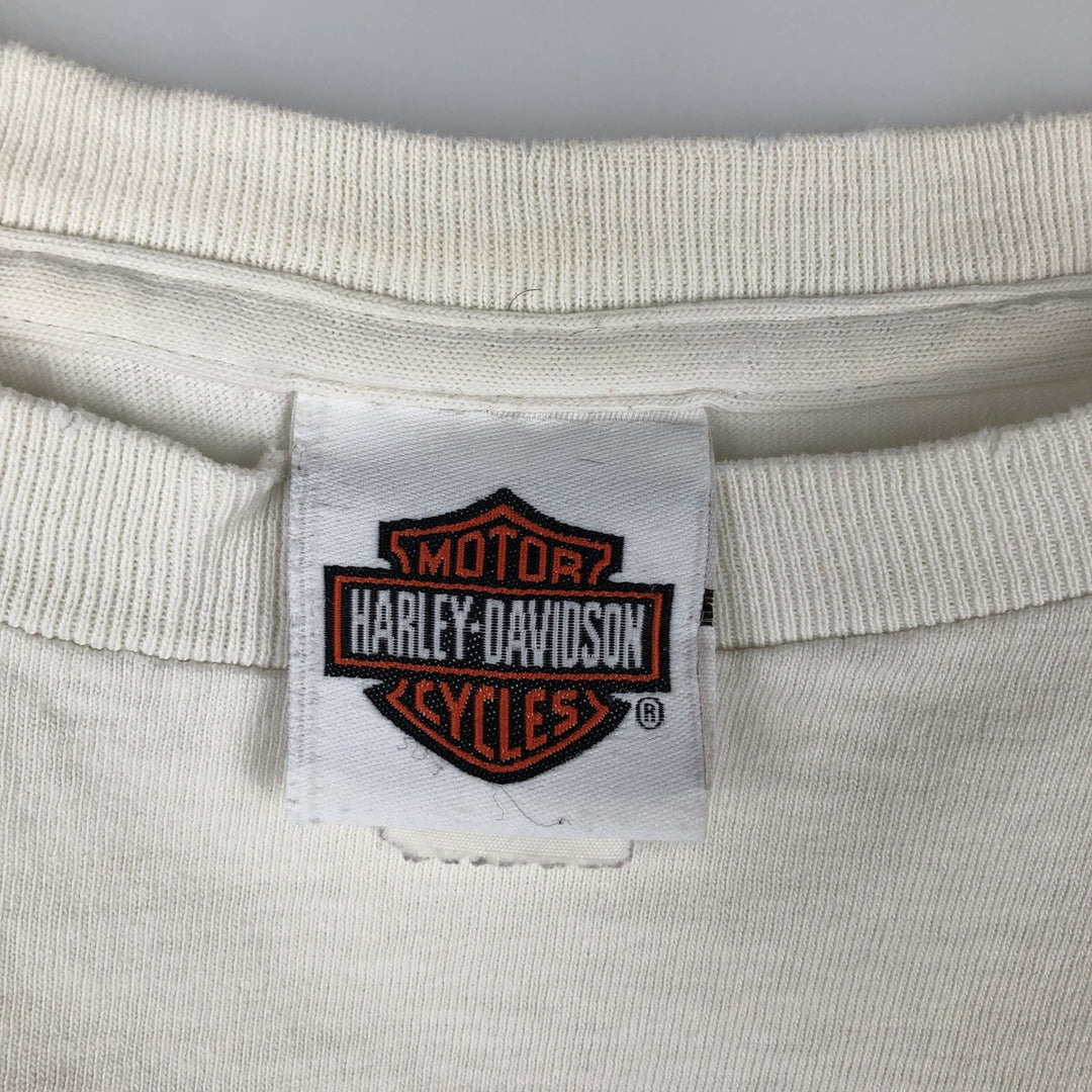 00'S Harley-Davidson Motorcycle Bike T-shirt Men's XL size unclear white type Vintage Second Hand