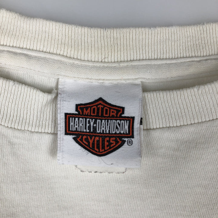 00'S Harley-Davidson Motorcycle Bike T-shirt Men's XL size unclear white type Vintage Second Hand