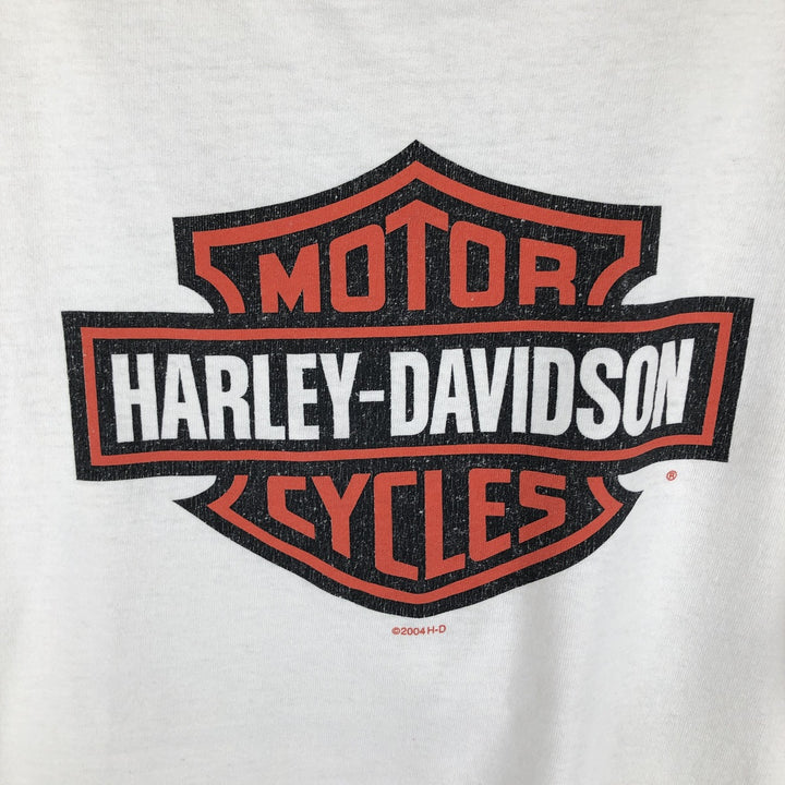 00'S Harley-Davidson Motorcycle Bike T-shirt Men's XL size unclear white type Vintage Second Hand