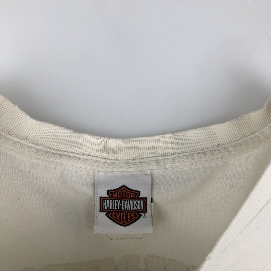 00'S Harley-Davidson Motorcycle Bike T-shirt Men's XL size unclear white type Vintage Second Hand