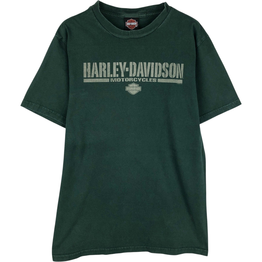 2000'S Harley-Davidson Crocodile Pattern Motorcycle T-Shirt, Made in USA, Men's Size M (approx.) cotton Green type dark green Vintage Second Hand