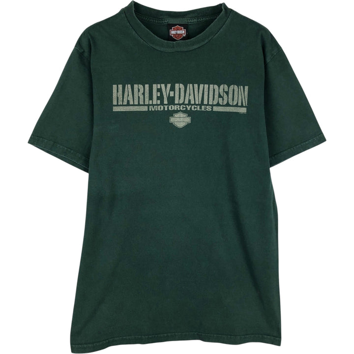 2000'S Harley-Davidson Crocodile Pattern Motorcycle T-Shirt, Made in USA, Men's Size M (approx.) cotton Green type dark green Vintage Second Hand