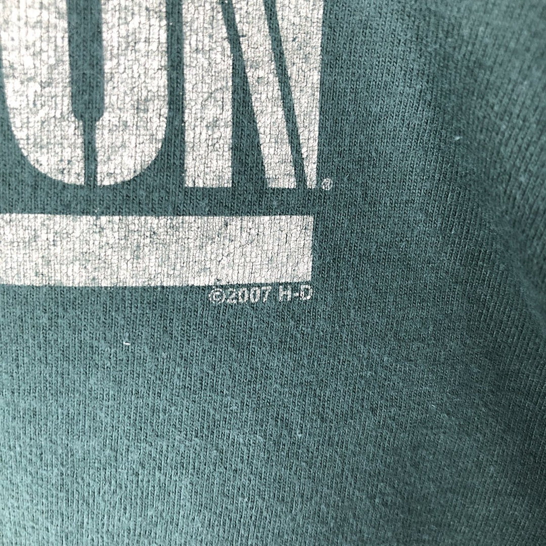 2000'S Harley-Davidson Crocodile Pattern Motorcycle T-Shirt, Made in USA, Men's Size M (approx.) cotton Green type dark green Vintage Second Hand