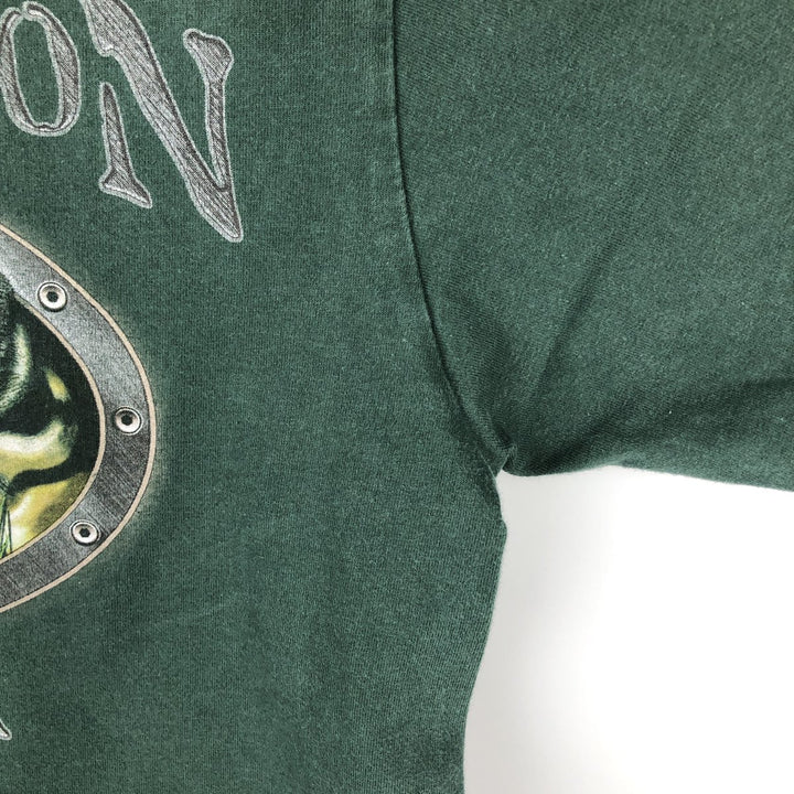 2000'S Harley-Davidson Crocodile Pattern Motorcycle T-Shirt, Made in USA, Men's Size M (approx.) cotton Green type dark green Vintage Second Hand