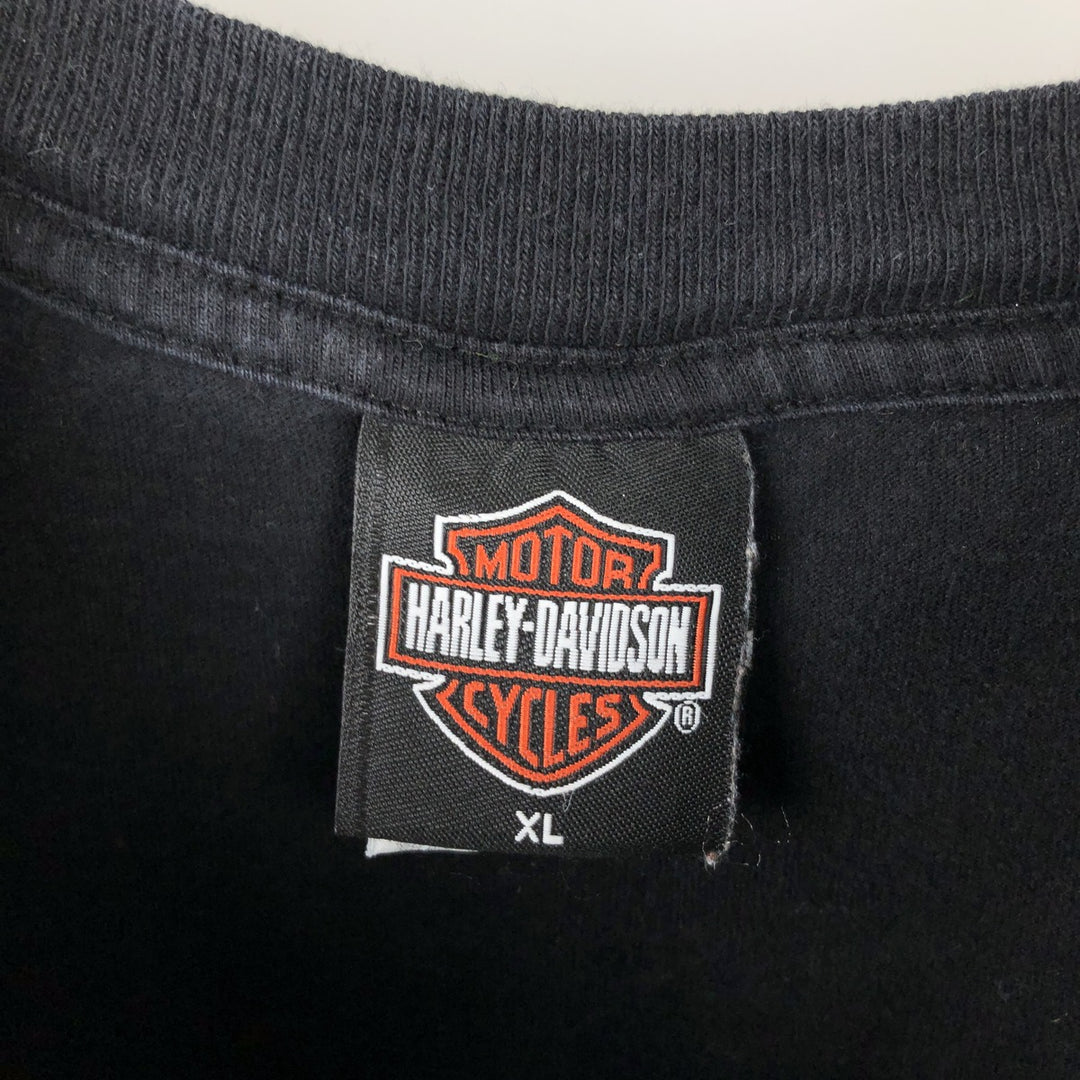 2000'S Harley-Davidson Eagle Pattern Tribal Motorcycle T-Shirt, Made in USA, Men's XL (approx.) cotton black type Vintage Second Hand