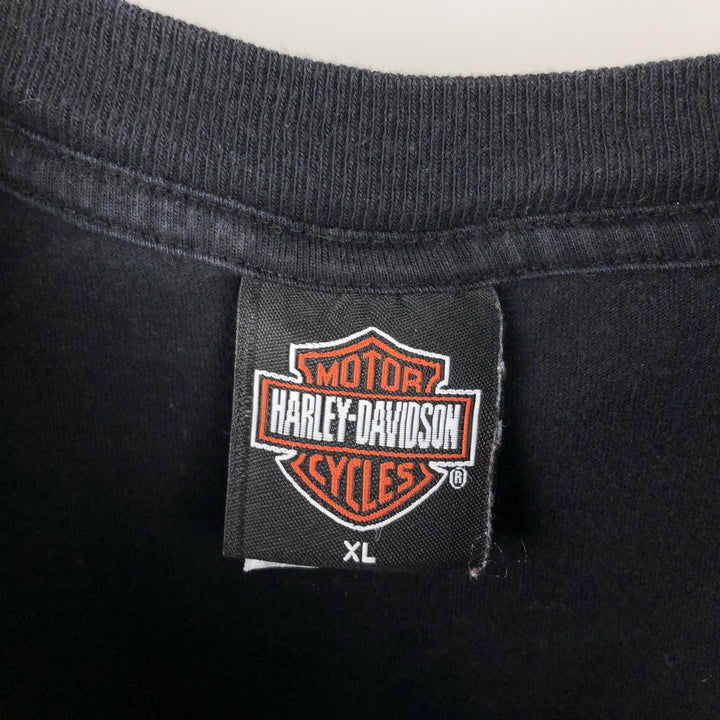 2000'S Harley-Davidson Eagle Pattern Tribal Motorcycle T-Shirt, Made in USA, Men's XL (approx.) cotton black type Vintage Second Hand