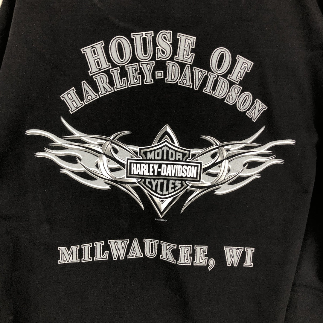 2000'S Harley-Davidson Eagle Pattern Tribal Motorcycle T-Shirt, Made in USA, Men's XL (approx.) cotton black type Vintage Second Hand
