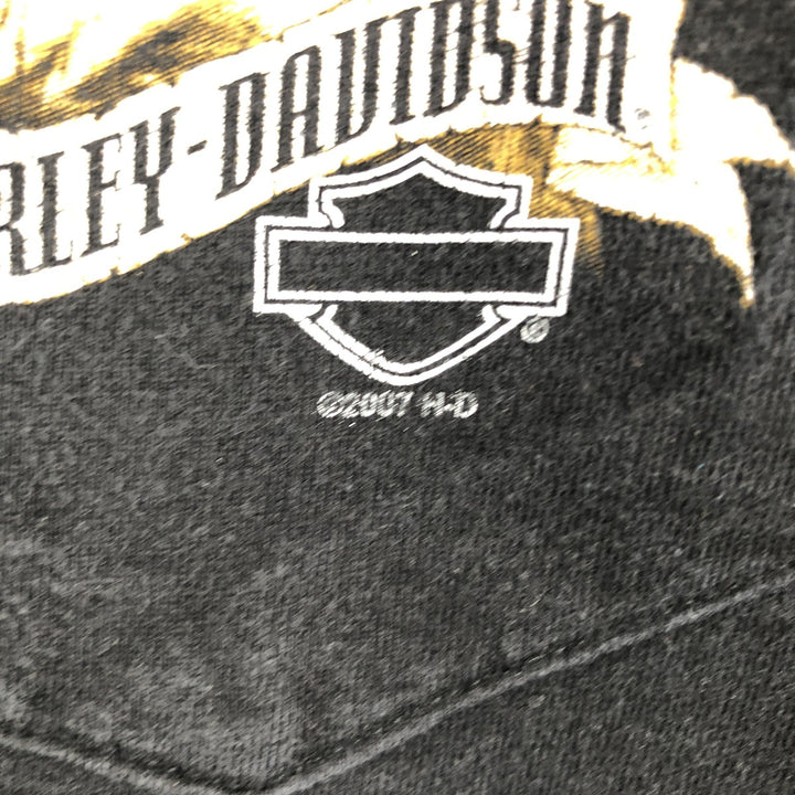2000'S Harley-Davidson Eagle Pattern Tribal Motorcycle T-Shirt, Made in USA, Men's XL (approx.) cotton black type Vintage Second Hand