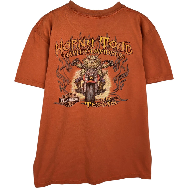 Harley-Davidson Fire Pattern Joker Motorcycle T-Shirt, Men's Size M (approx.) unclear orange type Vintage Second Hand