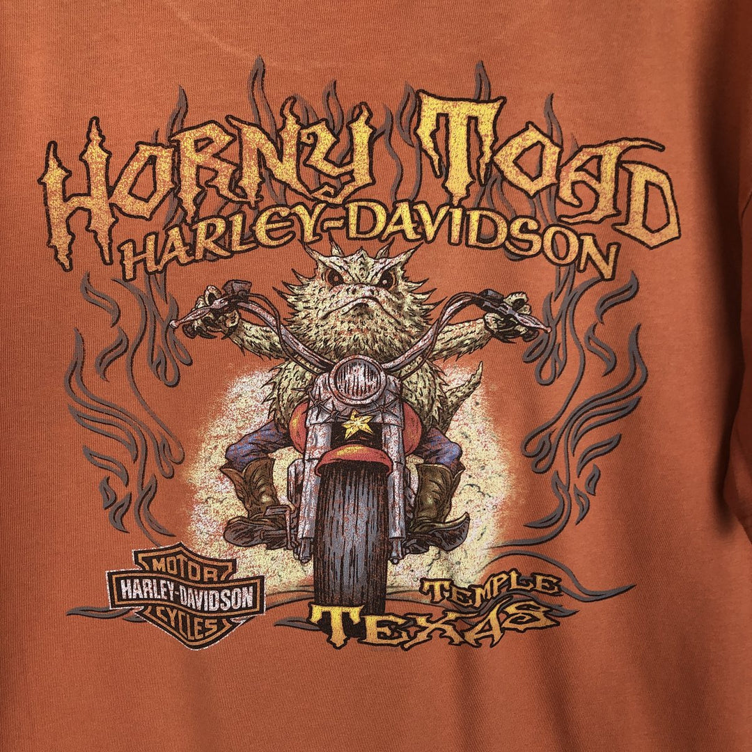 Harley-Davidson Fire Pattern Joker Motorcycle T-Shirt, Men's Size M (approx.) unclear orange type Vintage Second Hand
