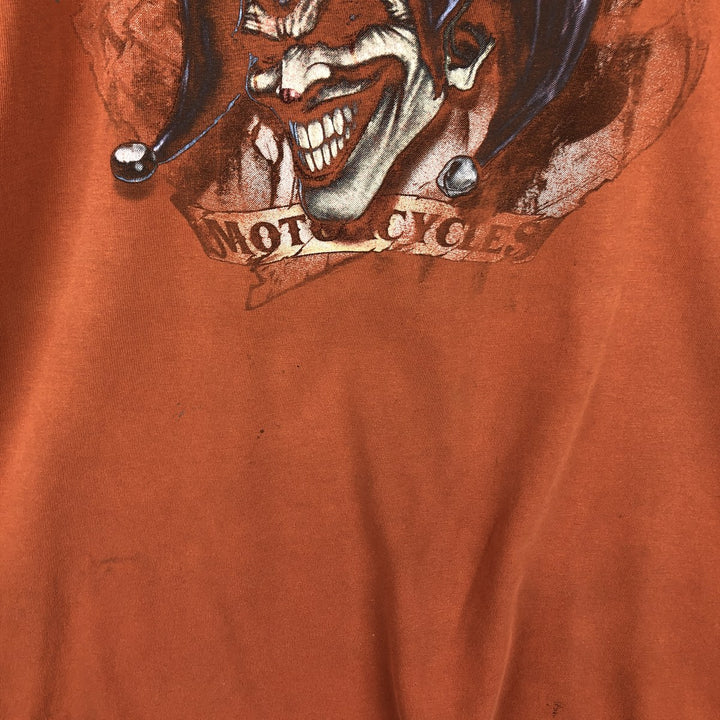 Harley-Davidson Fire Pattern Joker Motorcycle T-Shirt, Men's Size M (approx.) unclear orange type Vintage Second Hand