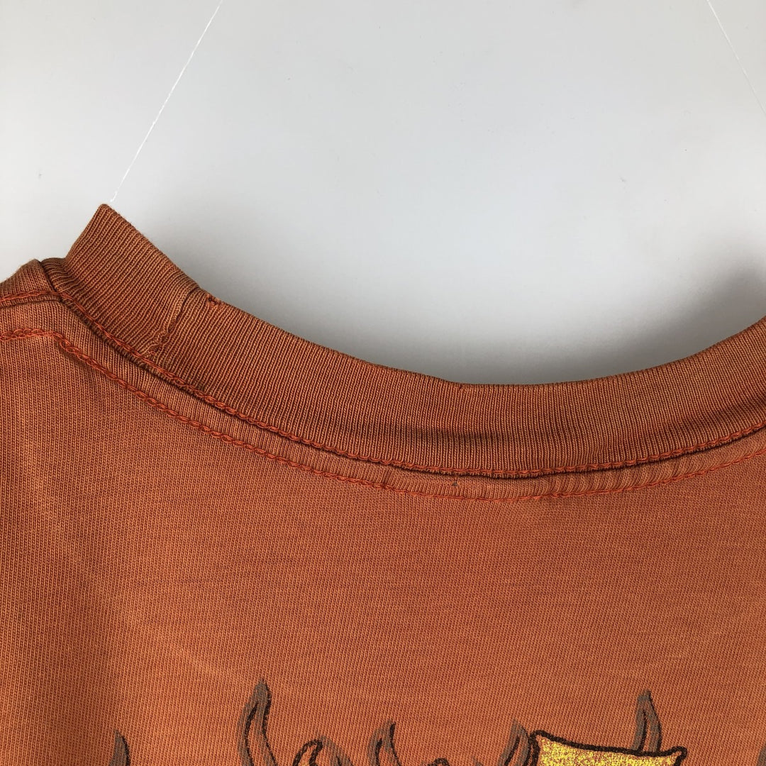 Harley-Davidson Fire Pattern Joker Motorcycle T-Shirt, Men's Size M (approx.) unclear orange type Vintage Second Hand