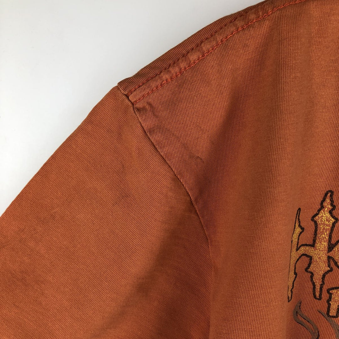 Harley-Davidson Fire Pattern Joker Motorcycle T-Shirt, Men's Size M (approx.) unclear orange type Vintage Second Hand