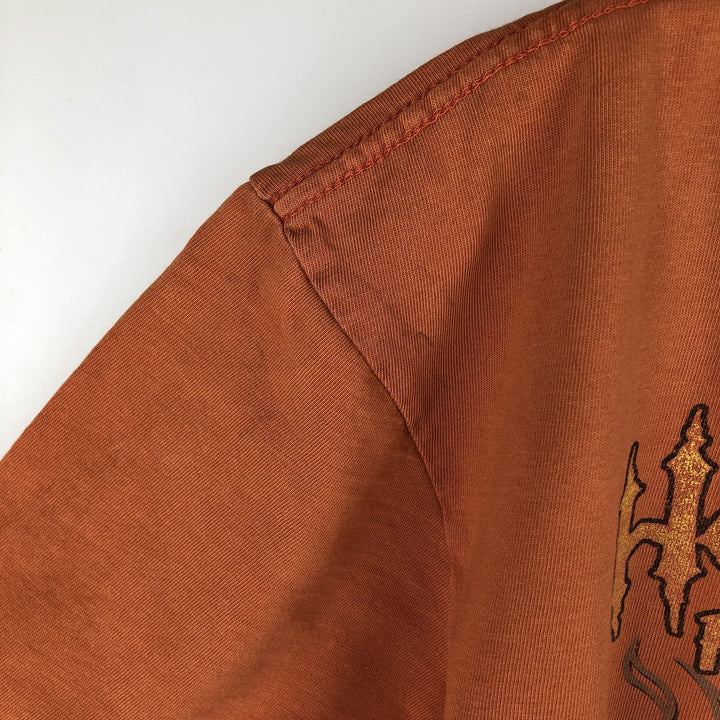 Harley-Davidson Fire Pattern Joker Motorcycle T-Shirt, Men's Size M (approx.) unclear orange type Vintage Second Hand