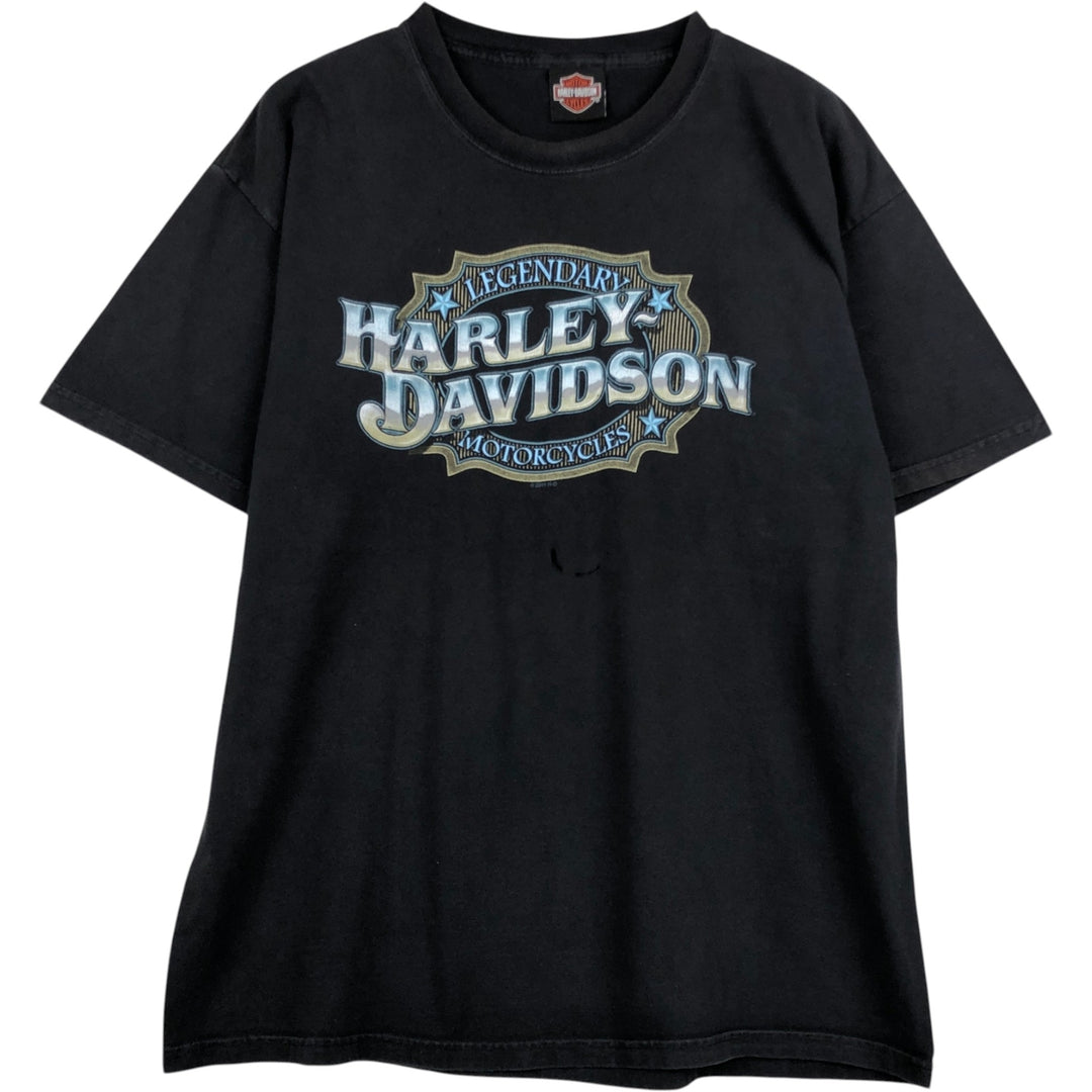 Harley-Davidson Motorcycle Bike T-shirt, Men's Size L cotton black type Vintage Second Hand