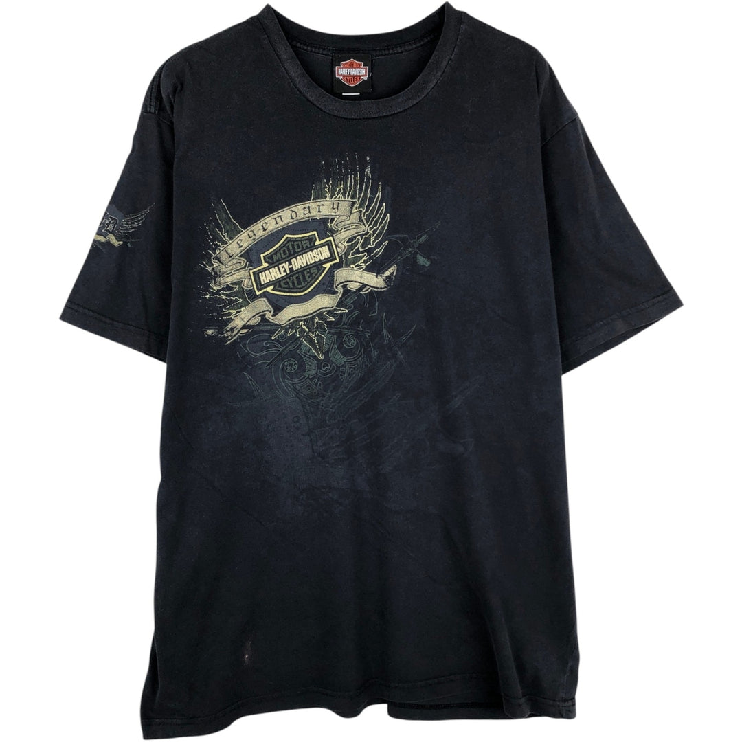 00'S Harley-Davidson Motorcycle Bike T-shirt Men's XL size cotton black type Vintage Second Hand
