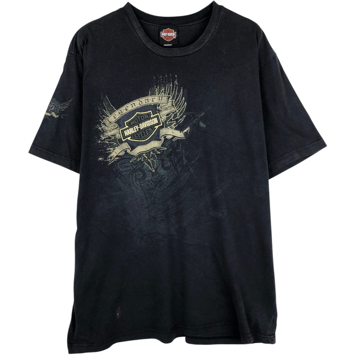 00'S Harley-Davidson Motorcycle Bike T-shirt Men's XL size cotton black type Vintage Second Hand