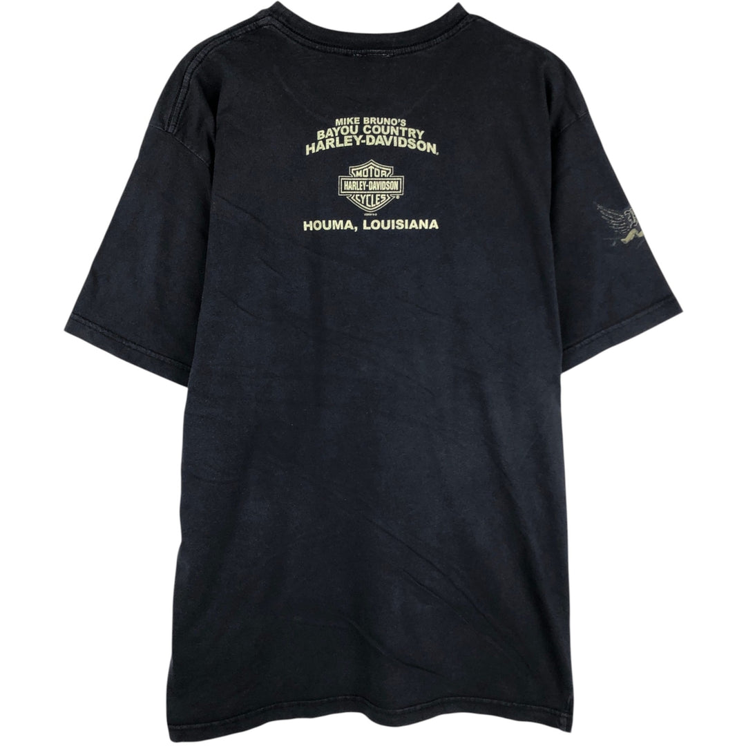 00'S Harley-Davidson Motorcycle Bike T-shirt Men's XL size cotton black type Vintage Second Hand