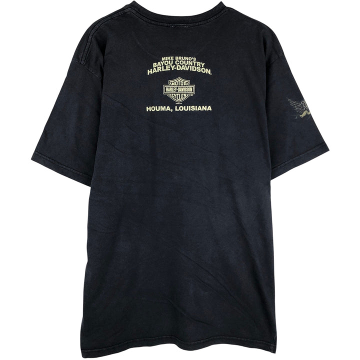 00'S Harley-Davidson Motorcycle Bike T-shirt Men's XL size cotton black type Vintage Second Hand