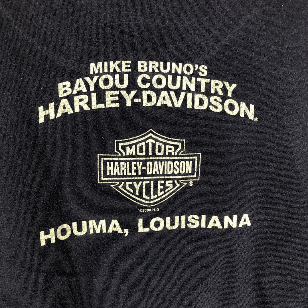 00'S Harley-Davidson Motorcycle Bike T-shirt Men's XL size cotton black type Vintage Second Hand