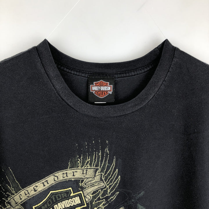 00'S Harley-Davidson Motorcycle Bike T-shirt Men's XL size cotton black type Vintage Second Hand