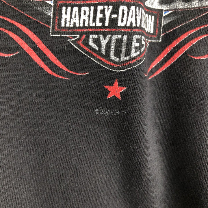 00'S Harley-Davidson Fire Pattern Motorcycle Bike T-Shirt Made in USA Men's XL cotton black type Vintage Second Hand