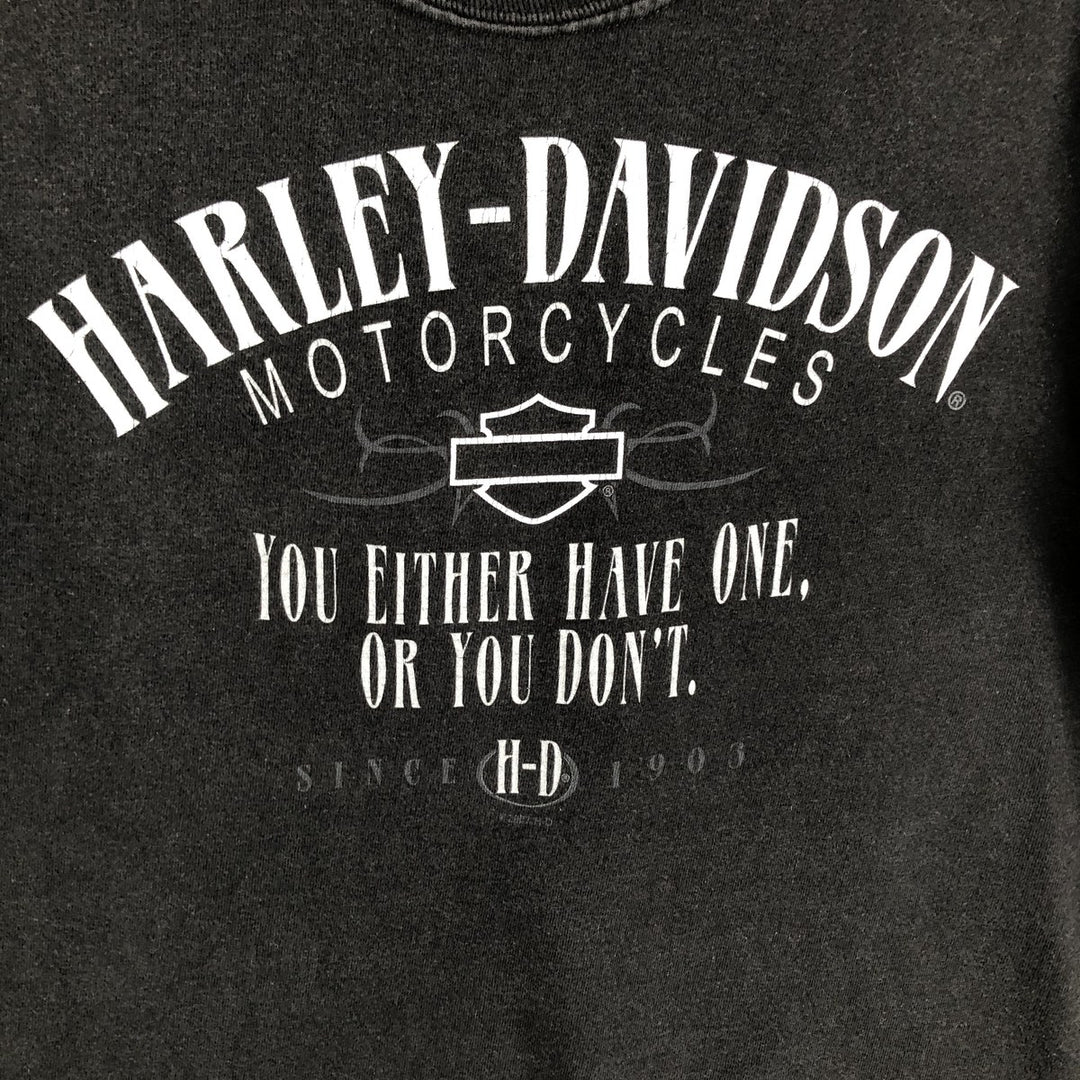 2000'S Harley-Davidson Motorcycle T-Shirt, Made in USA, Men's Size S (approx.) cotton black type Vintage Second Hand