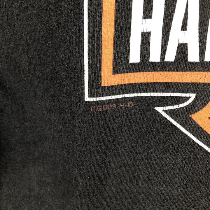 2000'S Harley-Davidson Big Logo Motorcycle T-Shirt, Made in USA, Men's Size XL (approx.) cotton black type Vintage Second Hand