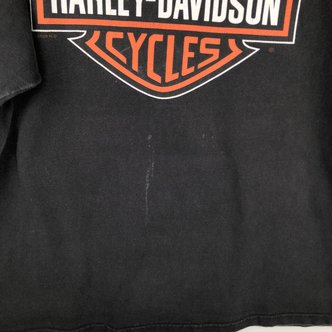 2000'S Harley-Davidson Big Logo Motorcycle T-Shirt, Made in USA, Men's Size XL (approx.) cotton black type Vintage Second Hand