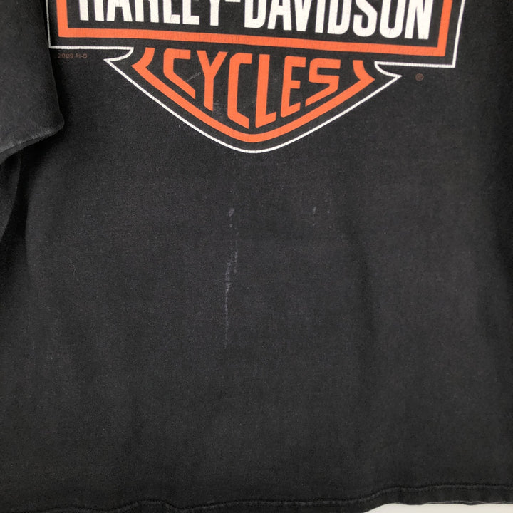 2000'S Harley-Davidson Big Logo Motorcycle T-Shirt, Made in USA, Men's Size XL (approx.) cotton black type Vintage Second Hand