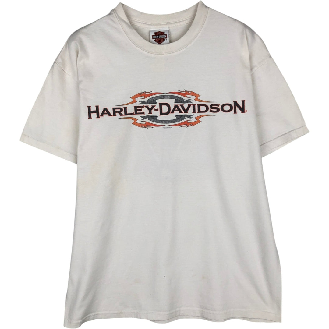 00'S Harley-Davidson Motorcycle Bike T-shirt Made in USA Men's L size cotton white type Vintage Second Hand