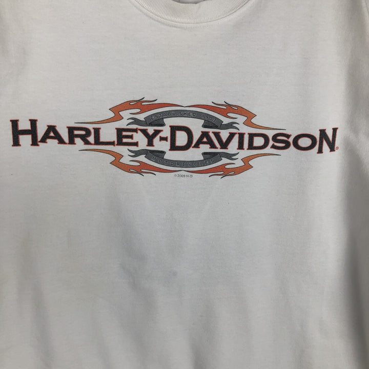 00'S Harley-Davidson Motorcycle Bike T-shirt Made in USA Men's L size cotton white type Vintage Second Hand